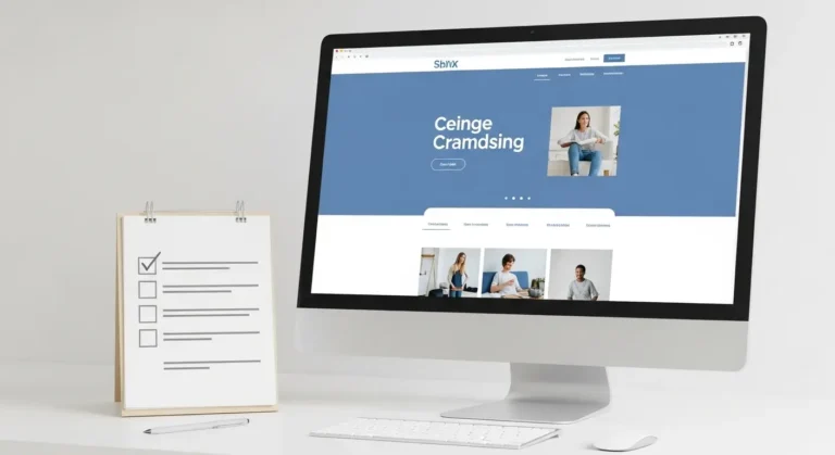 Illustration symbolisant un audit de conformité RGPD pour un site web en 2025, avec une icône de bouclier et des éléments de checklist.