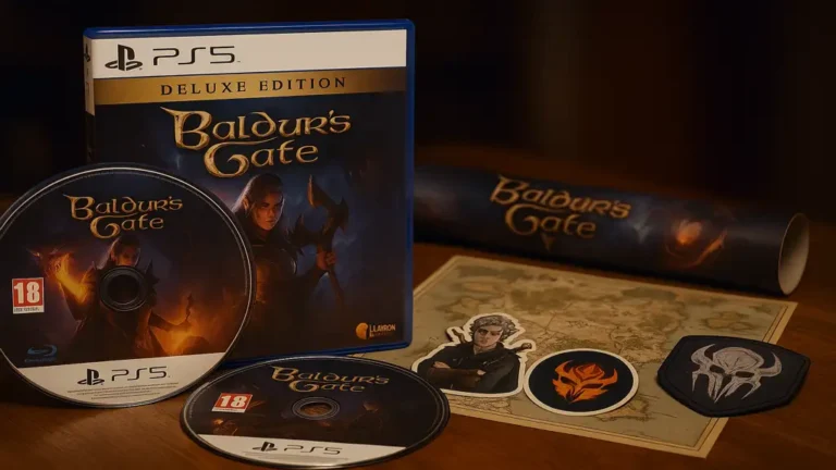 Baldur's Gate 3 édition Deluxe PS5 version physique 2 disques et goodies
