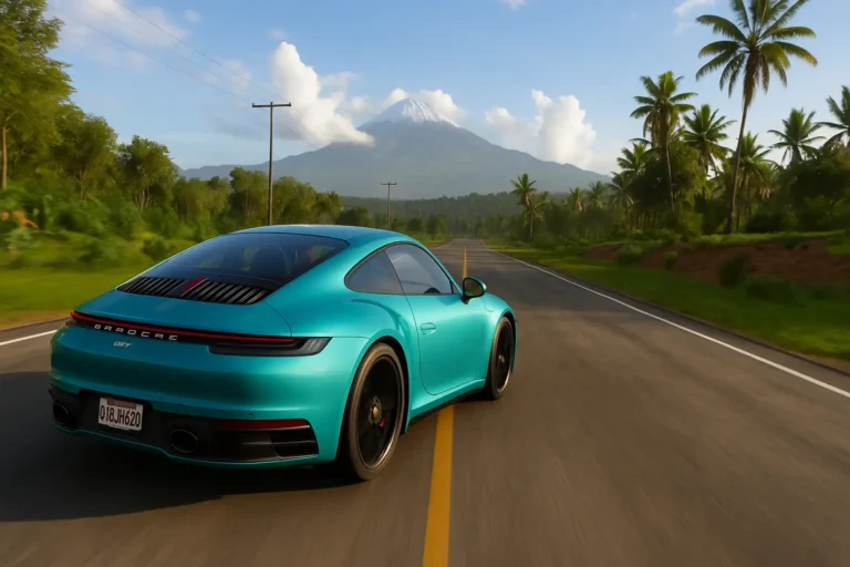 Gameplay Forza Horizon 5 avec voiture de sport sur route panoramique, disponible sur Xbox, PC et PS5 mais pas sur PS4