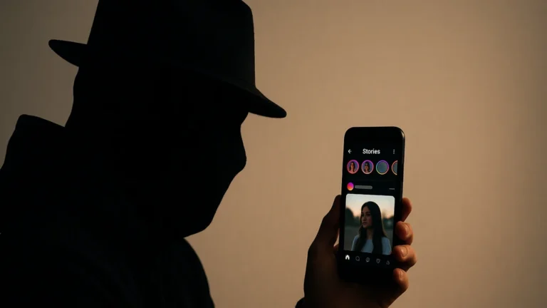 StoriesIG : illustration d’une consultation anonyme des stories Instagram sur smartphone, viewer sans inscription pour comptes publics