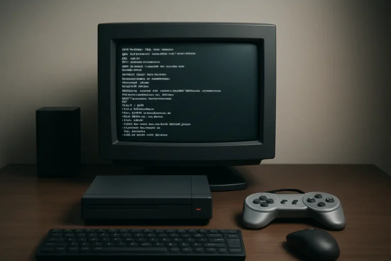 Bureau gaming avec écran de jeu et manette, illustrant les codes de triche GTA Vice City