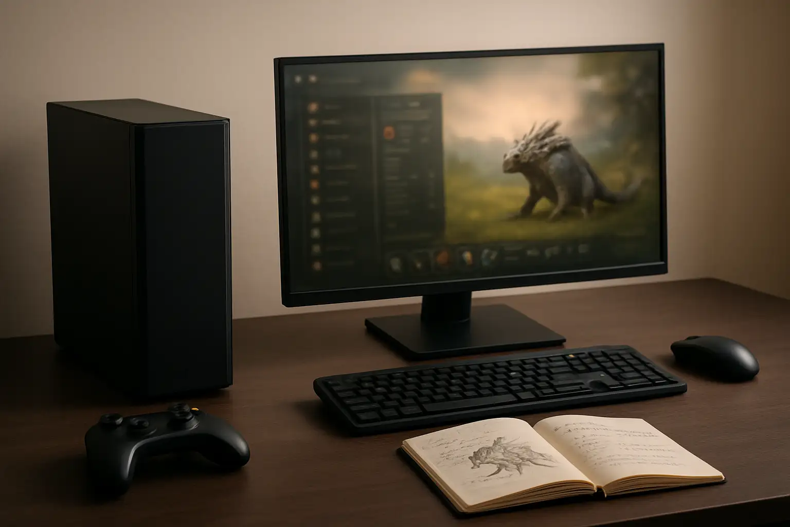 Setup gaming sobre illustrant un article sur Lucario, Riolu et leur évolution dans Pokémon ZA
