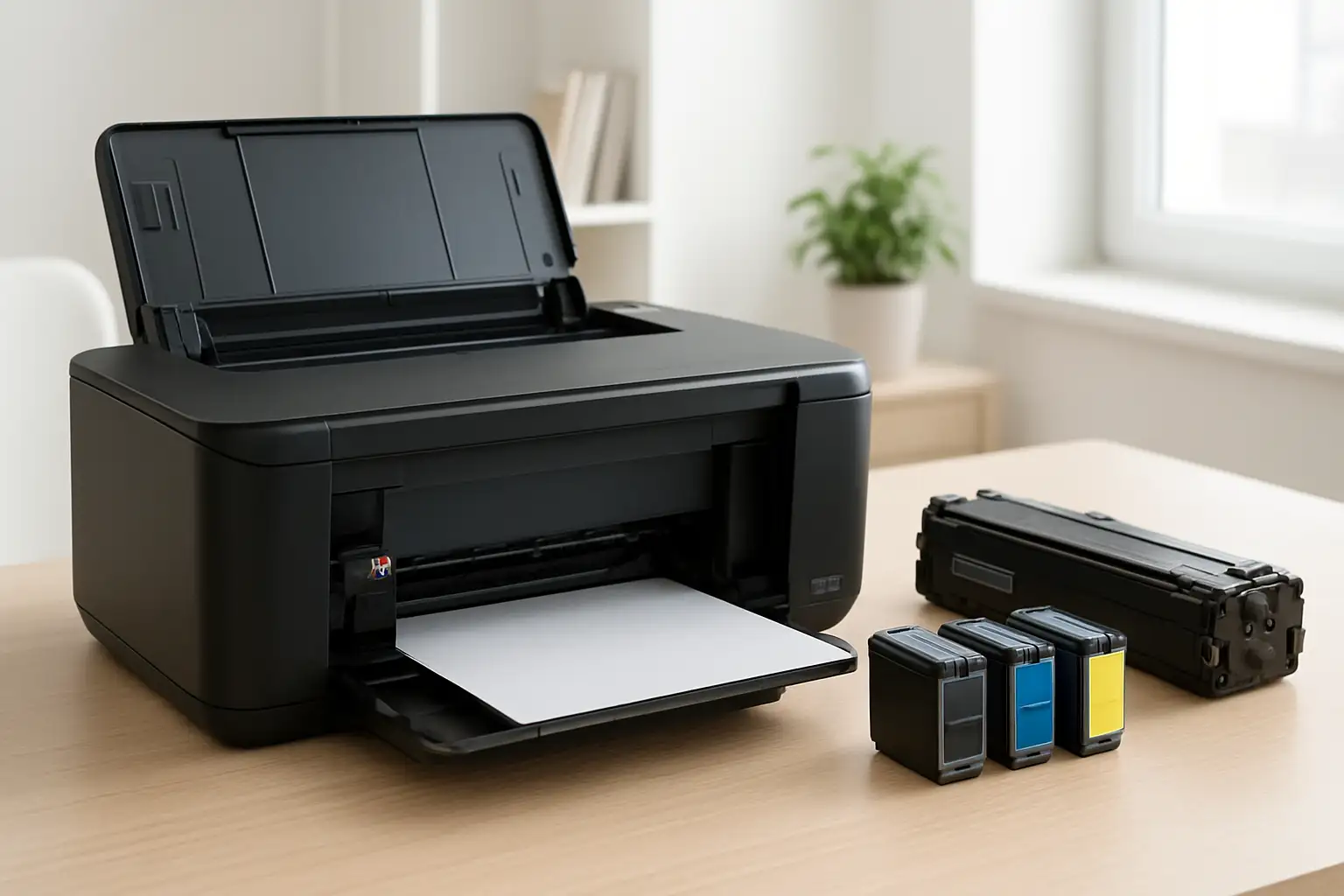 Imprimante de bureau avec cartouches d’encre et toner compatibles