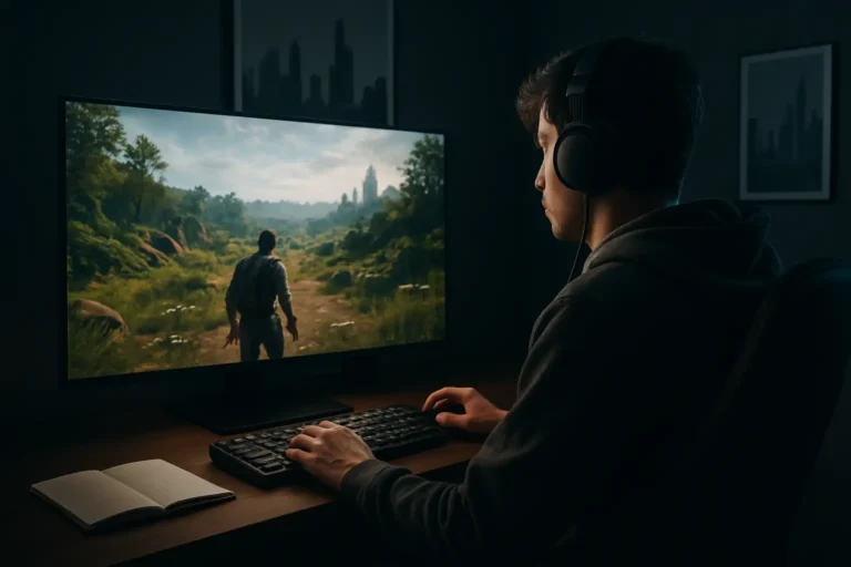 Un joueur devant un écran de gaming évoquant l’attente autour de GTA 7