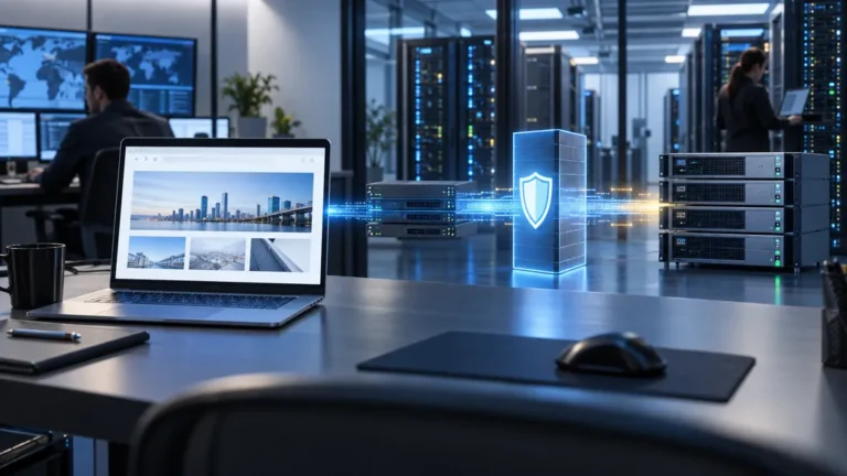 Architecture d’accès web à un serveur SAP avec navigateur, passerelle sécurisée et serveurs d’entreprise